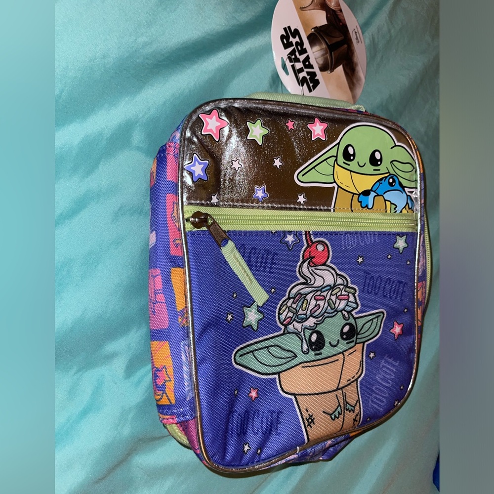 Lucas Kid's Star Wars Mandalorian Yoda Insulated Reusable Lunch Bag Too Cute NEW